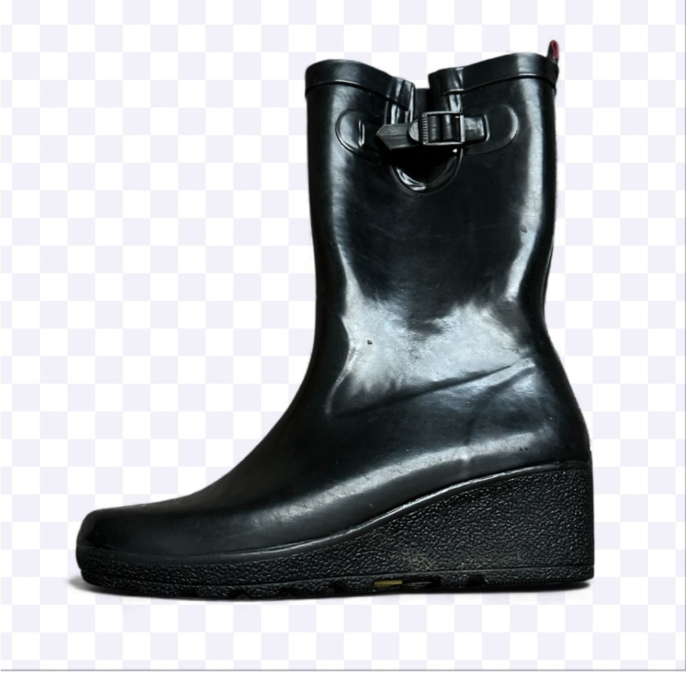Capelli of New York Black Wedge Rain Boots size 10